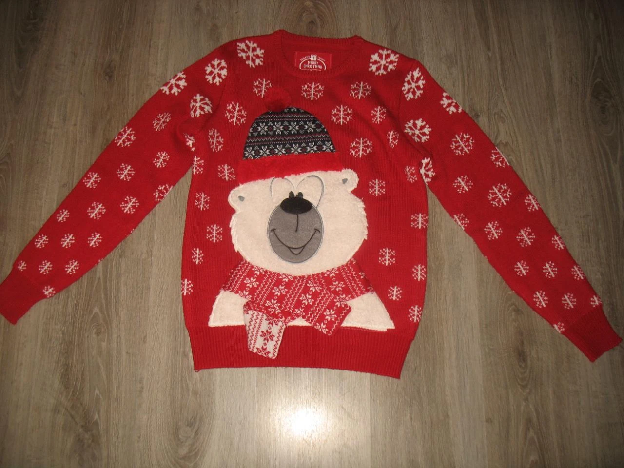 PULL ROUGE MOTIF DE NOËL - ARMAND THIERY - TAILLE XS - n°01